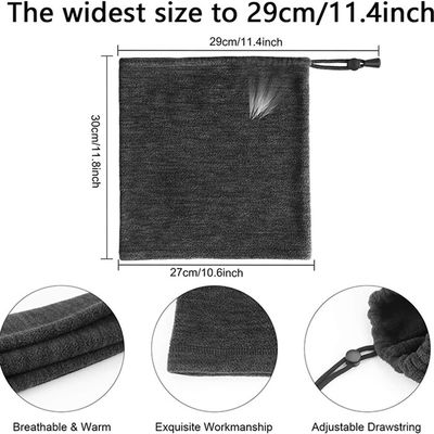 Windproof Mens Winter Neck Gaiter Fleece Neck Warmer Adjustable Face Cover Scarf For Skiing