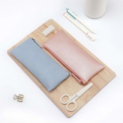 PU Soft Leather Pencil Case Pouch Bag With Zipper Small Leather Pencil Case ODM