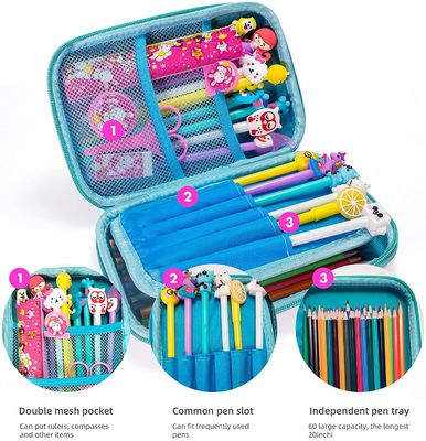 3D EVA Cute Unicorn Pencil Case / Large Capacity Pencil Box With Double Zipper