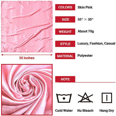 Satin Large Vintage Square Head Scarf Silk Bandana Scarf Head Wrap 35Inch
