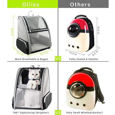 Small Cat Dog Pet Carrier Backpack Ventilated Safety Straps Buckle Collapsible