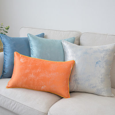Soft Satin Jacquard Throw Pillows / Indoor Outdoor Throw Pillows Wrinkle Resistant