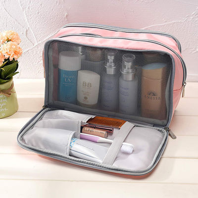 Capacity 9L Travel Makeup Bag Nylon Exterior Polyester Lining Make Up Toiletry Bag
