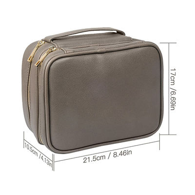 Spillproof Interiors Cosmetic Makeup Bags Waterproof PU Leather Nylon Lining