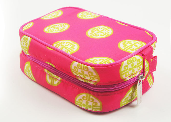 Printed TC fabric Women Travel Makaup Bag For Cosmetic Brash Mist Money