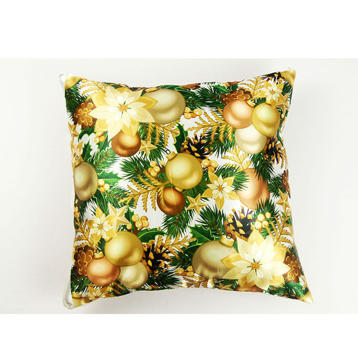 Outdoor Christmas Satin Throw Pillows Printed Soft Pillow With Removable Washable Stuffing