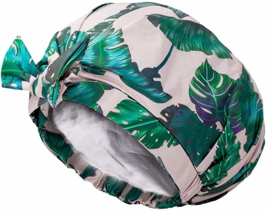 Auban Oversized Reusable Shower Cap Ribbon Bow Large Moldproof