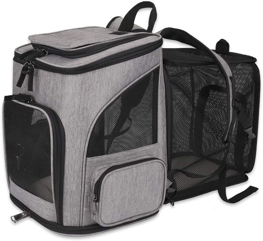 Oxford Fabric Pet Carrier Backpacks / Foldable Dog Carrier Bag 20 Lbs Mesh Breathable