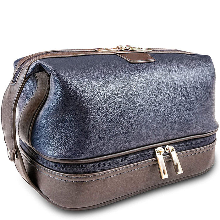 Luxury Pu Leather Toiletry Makeup Bag For Men Perfect Match Dopp Kit Travel