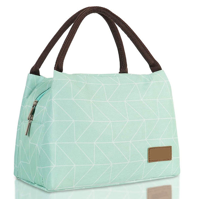 Geometry Green Reusable Lunch Bags Cooler Tote Modern Picnic Lunch Bag