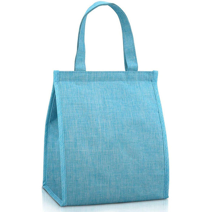 Pale Blue Large Waterproof Adult Lunch Tote Bag For Men Women Oxford Fabric