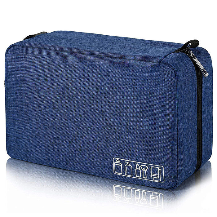 Oxford Mens Leather Shaving Bag Waterproof Hanging Toiletry Bag