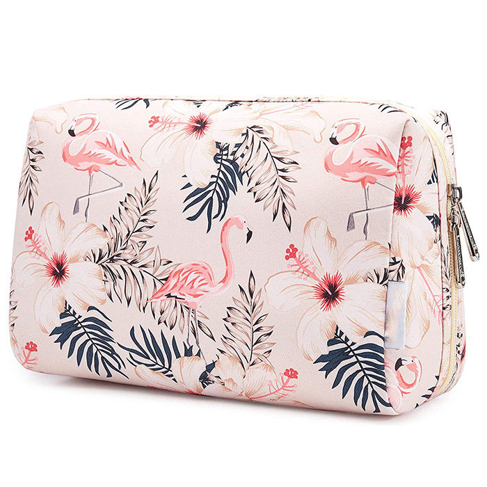 230D Oxford Cosmetic Makeup Bags Large Leather Zipper Pouch Travel Organizer