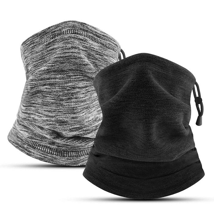 Windproof Mens Winter Neck Gaiter Fleece Neck Warmer Adjustable Face Cover Scarf For Skiing